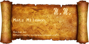 Matz Milemon névjegykártya